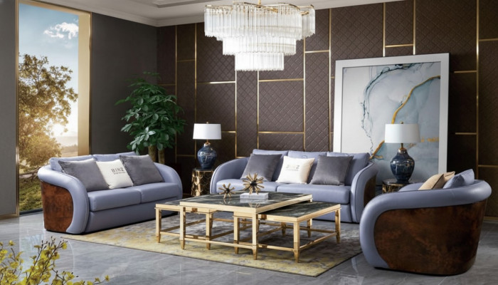 Mobilier de salon de luxe Ensemble de canapé Canapé en cuir Canapé Rembourrage Ensemble de design