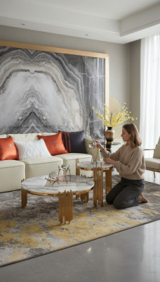 Ensemble de 2 tables basses Table basse Table d'appoint Table de salon décorative design