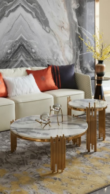 Ensemble de 2 tables basses Table basse Table d'appoint Table de salon décorative design