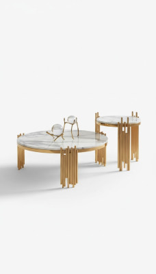 Ensemble de 2 tables basses Table basse Table d'appoint Table de salon décorative design