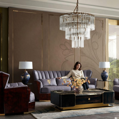 Canapé trois places en cuir canapé rembourré Design canapés luxueux Mobilier Trois places nouveau