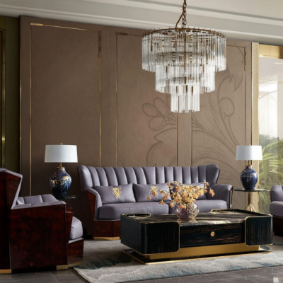 Canapé trois places en cuir canapé rembourré Design canapés luxueux Mobilier Trois places nouveau