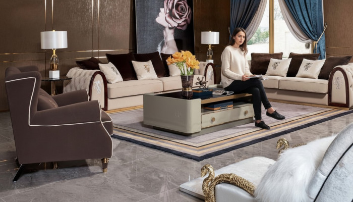 Set complet Canapé 431 Sièges Rembourrage Canapés Noble Luxe Salon Mobilier