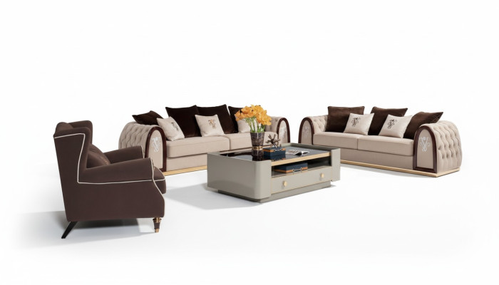 Set complet Canapé 431 Sièges Rembourrage Canapés Noble Luxe Salon Mobilier