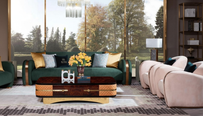 Canapé 4 places Canapé Tissu Canapés Design Canapés en Tissu de Luxe Quatre places grand