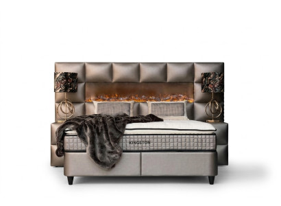 Lit 2x Table de chevet 3 pcs. Ensemble de chambre à coucher Design Lit moderne de luxe cadre t