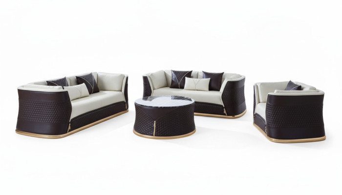 Suite 321 Table basse 2x Table d'appoint Paysage de vie Canapé Canapé 6 pièces