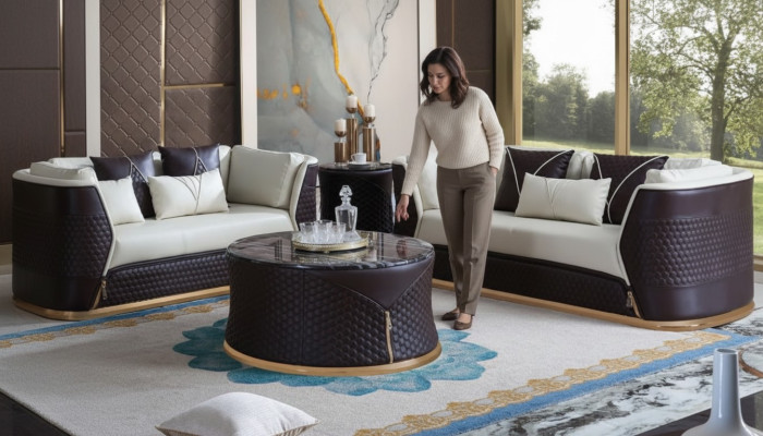 Designer Table Basse Table d'appoint Canapé Salon Table Mobilier Rond