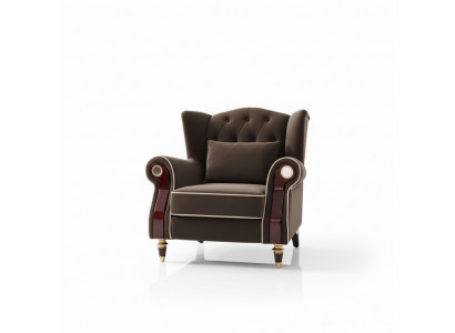 Design élégant fauteuil à accoudoirs Chesterfield revêtement textile de luxe pour club lounge télévision