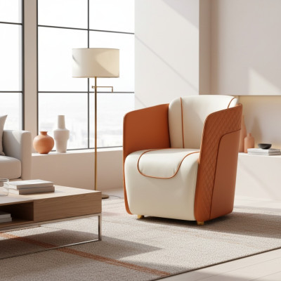 Fauteuil Design Canapé Sofa Relax Cuir Décoratif Salon Club Rembourrage Luxe