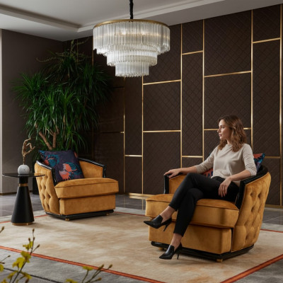 Fauteuil design en tissu de luxe TV Canapé 1 place Relax Lounge Club Rembourrage