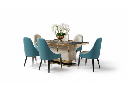 Table à manger 6 chaises Chaise Ensemble de salle à manger Ensemble de repas Mobilier moderne Table