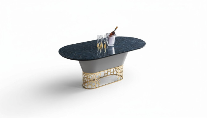 Ensemble de salle à manger complet avec table, 6 chaises et fauteuil - Ensemble de salle à manger de luxe
