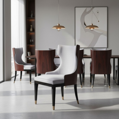 Salle à manger 1x chaise Chaises rembourrage bois Moderne Designer Lehn Siège Fauteuil