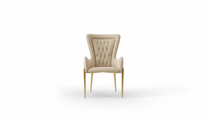 Fauteuil Chaise 1x Salle à manger Salon Siège Chaise rembourrée Cuir de luxe Télévision