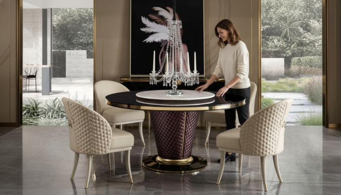 Table à manger Table ronde Salle à manger Salon Suite Bois Design Tables