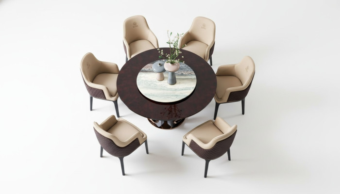 Ensemble de chaises de salle à manger rondes en métal avec tables et fauteuils, 4 chaises + table.