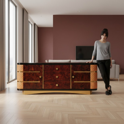 Commode décorative Designer Buffet Côté Planche Basse Armoire Étagère de Salon