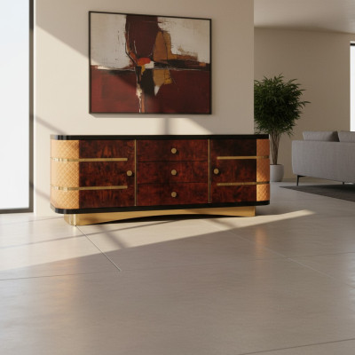 Commode décorative Designer Buffet Côté Planche Basse Armoire Étagère de Salon