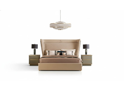 Lit double Chambre Hôtel Mariage Luxe Lit 2x Table de chevet 3pcs. Ensemble de lits
