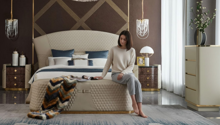 Lit En Cuir Mobilier De Chambre De Luxe Moderne Lits 3 Pièces Ensemble De Sommiers