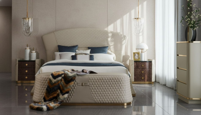 Lit En Cuir Mobilier De Chambre De Luxe Moderne Lits 3 Pièces Ensemble De Sommiers