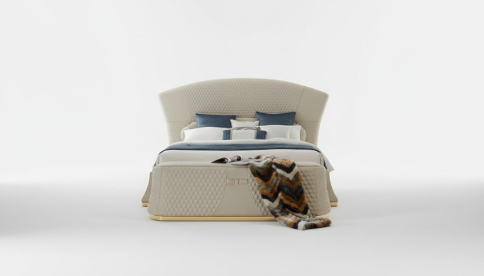 Conception de lit en cuir de luxe Lits rembourrés Chambre double 180x200