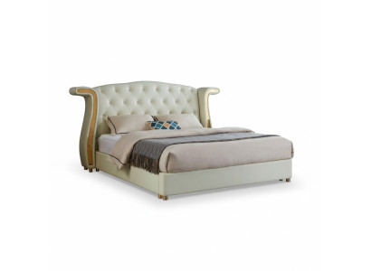 Service de design d'ameublement Lit de luxe 180x200cm Lits Cuir Chambre à coucher moderne