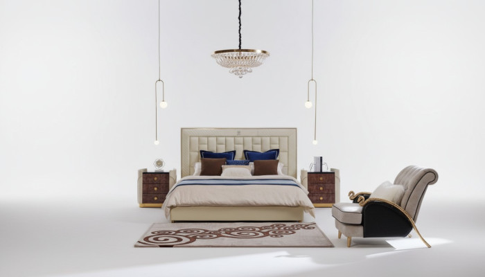 Lit en cuir de design Lit en cuir de luxe Lits doubles modernes Mariage 180x200