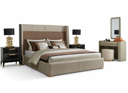 Lits d'hôtel de luxe Design de lit double en bois Lit moderne 180x200 Chambre de mariage