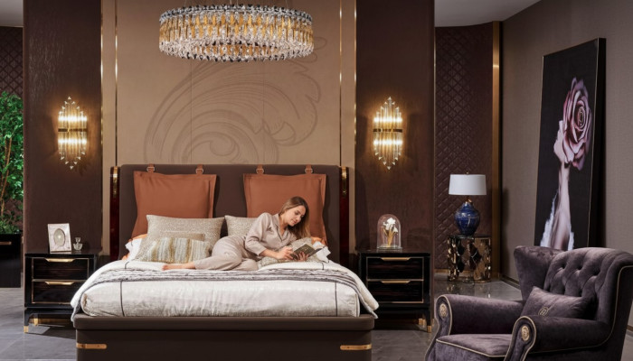 Conception de lit rembourré en métal de luxe pour chambre de sommeil de mariage en cuir double lits