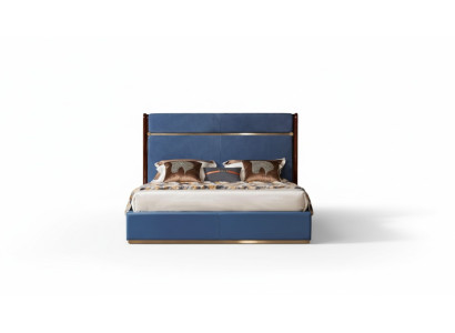Cadre de lit Classic en cuir Blue e Lits de luxe Mobilier de chambre