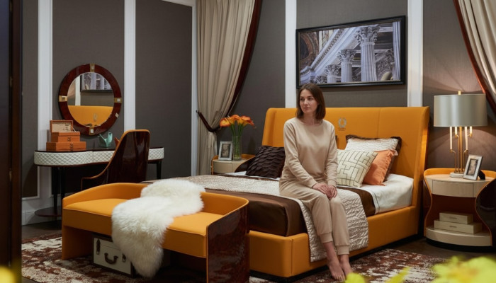 Meubles de chambre de luxe Lit 2x Ensemble de table de chevet Lits Mobilier d'hôtel 3 pièces. Résider