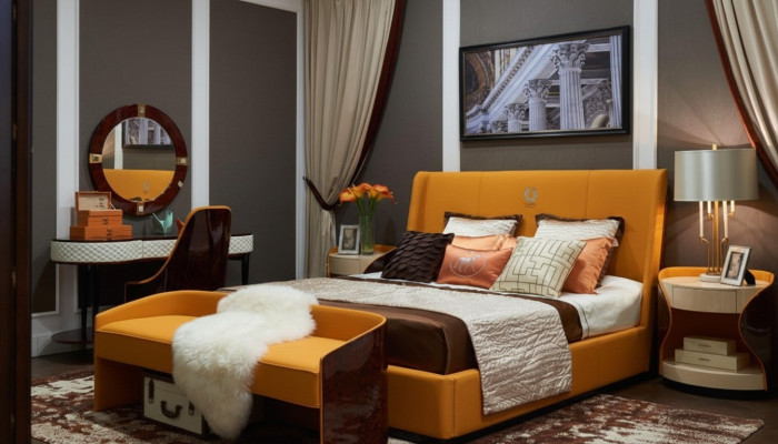 Meubles de chambre de luxe Lit 2x Ensemble de table de chevet Lits Mobilier d'hôtel 3 pièces. Résider