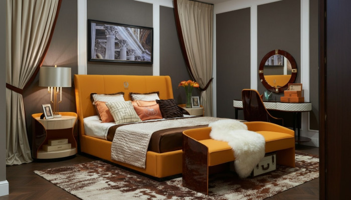 Chambre de luxe Lit double Lit 180x200cm En cuir nouveau Lits d'hôtel