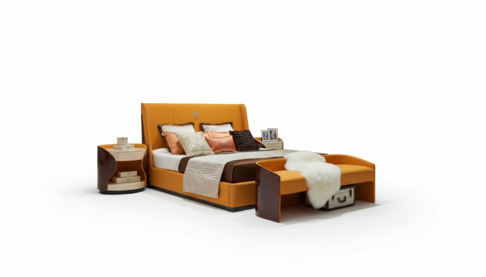 Chambre de luxe Lit double Lit 180x200cm En cuir nouveau Lits d'hôtel