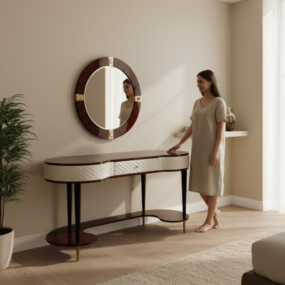 Coiffeuse Miroir Console de luxe Commode Chambre Coiffeuse Commodes