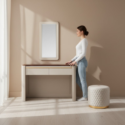 Coiffeuse Tabouret Console Tables de maquillage Table Miroir Consoles