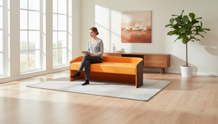 Siège Rembourrage Tabouret Rembourrage Tabouret Siège Tabouret Cuir Bois Style Designer Repose-pieds