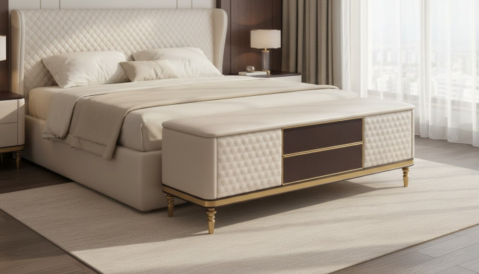 Tabouret de design Tabouret de luxe Pouf Repose-pieds Mobilier Tabouret rembourré Tabouret