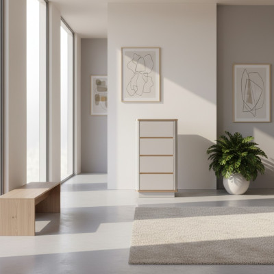 Commode Buffet décoratif Commodes Bahuts Armoire haute à 5 tiroirs