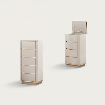 Commode Buffet décoratif Commodes Bahuts Armoire haute à 5 tiroirs
