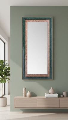 Miroir mural moderne avec grand miroir encadré en bois véritable Miroir suspendu Mobilier de luxe