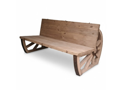 Banc de jardin en bois Banc de parc Banc solide Siège de banc de jardin Mobilier de jardin 3 places Meubles à roulettes
