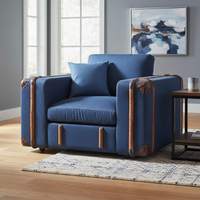 Fauteuil design Valise Textile Canapé Rembourrage Canapés une place Meubles de salon rétro