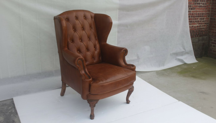 Chesterfield Fauteuil en cuir Fauteuil Wing Vintage Fauteuil Club Fauteuil Fauteuil de direction Fauteuil Wing
