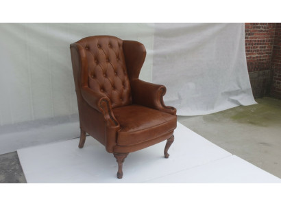 Chesterfield Fauteuil en cuir Fauteuil Wing Vintage Fauteuil Club Fauteuil Fauteuil de direction Fauteuil Wing