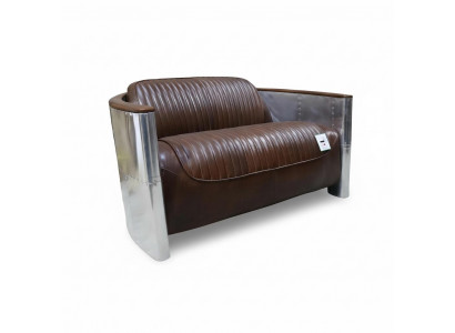 Cuir véritable canapé en aluminium 2 places mobilier en cuir vintage canapé en cuir club canapé sofa