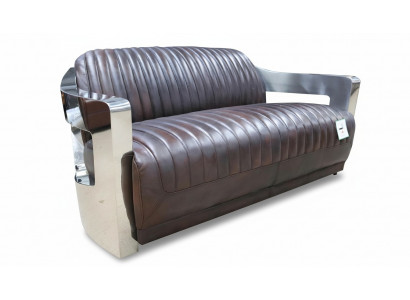 Canapé en cuir vintage canapés en aluminium canapé trois places canapés en cuir véritable canapé argenté