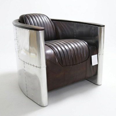 Fauteuil Design Cuir véritable Mobilier de luxe vintage Tapisserie de meubles d'avion Aviateur